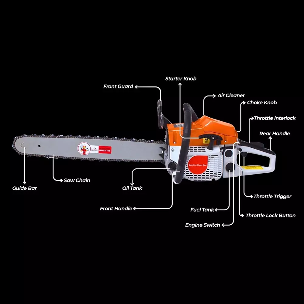sharp-garuda-22-inch-5588-mm-petrol-chainsaw-58cc-2-stroke-engine-for-garden-farming-branch-felling