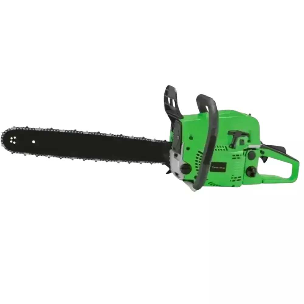 Yuri 58 cc Gasoline Chainsaw 56 cm Bar Length 2600 W Polished Green for Industrial Use, YS-CS-58-22