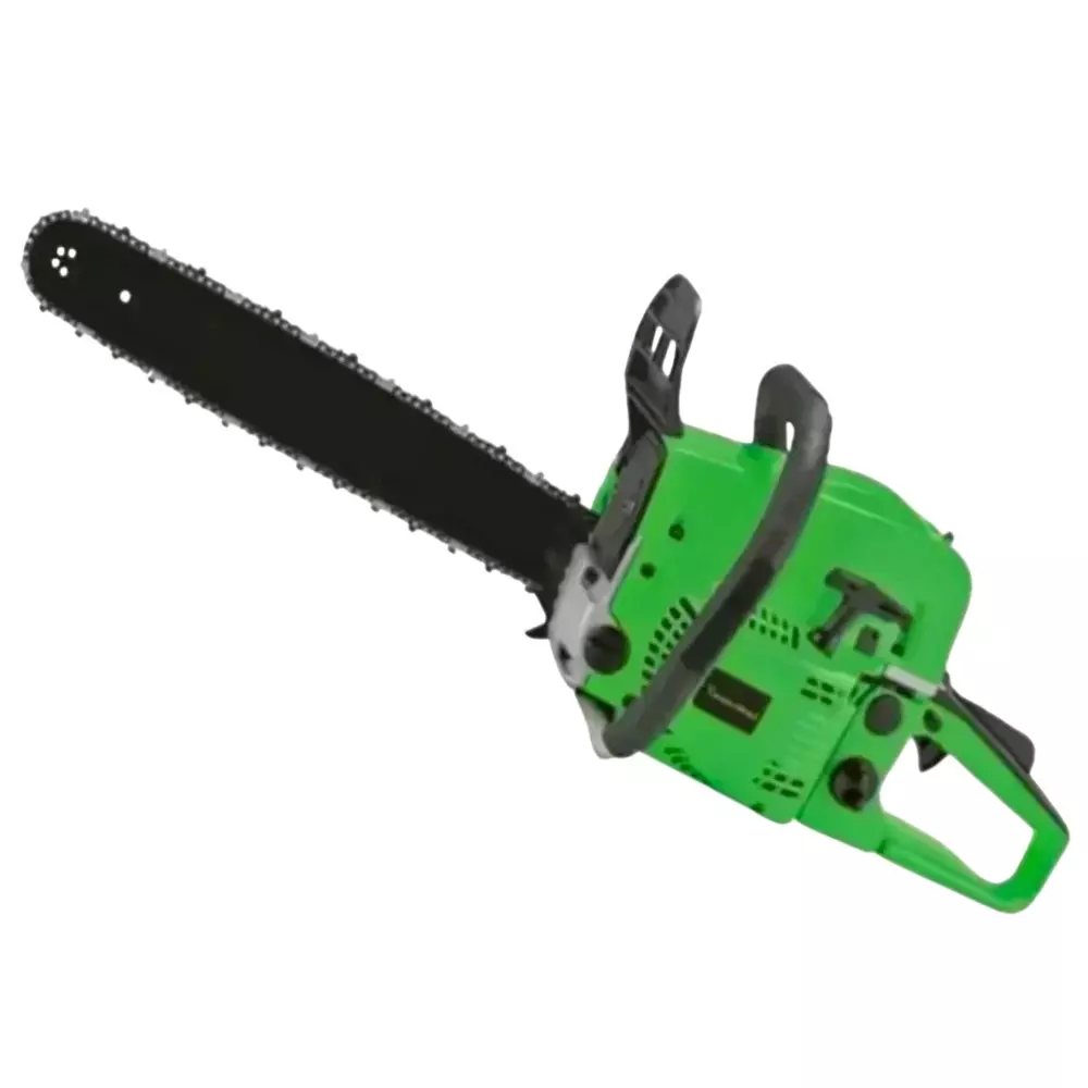 Yuri 58 cc Gasoline Chainsaw 56 cm Bar Length 2600 W Polished Green for Industrial Use, YS-CS-58-22