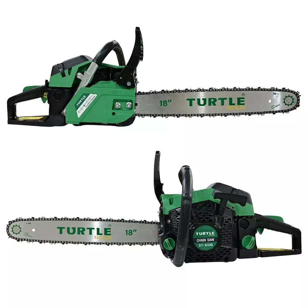 Turtle Gold Petrol Chain Saw 58 cc 2.6 Kw 450 mm (18 inch), ST 833S