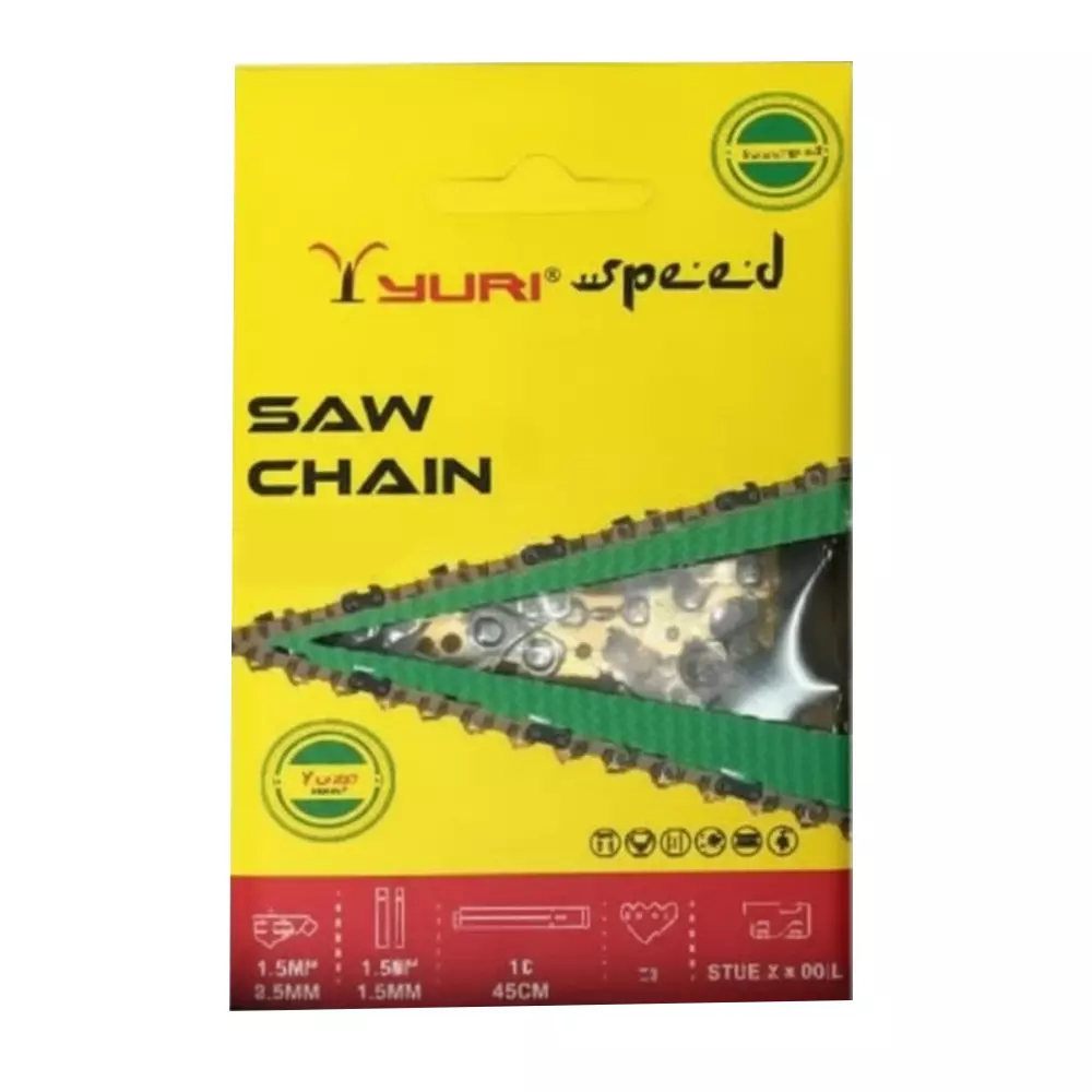 Yuri Speed Saw Chain 400 mm (16 inch) Size Steel For Wood Cutting, Tree Cutting Gold