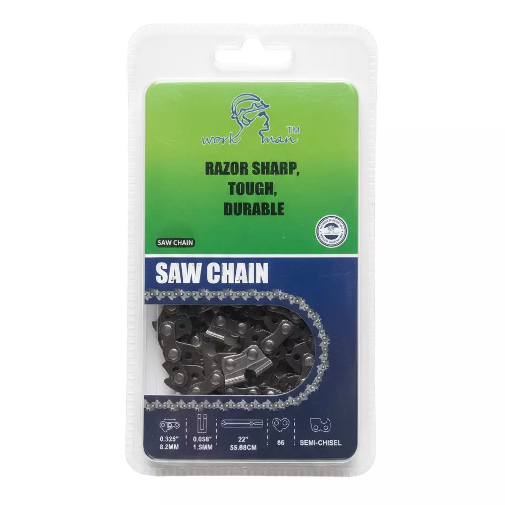 Workman Saw Chain 457 mm (18 inch) Size Steel For Wood Cutting, Tree Cutting Silver