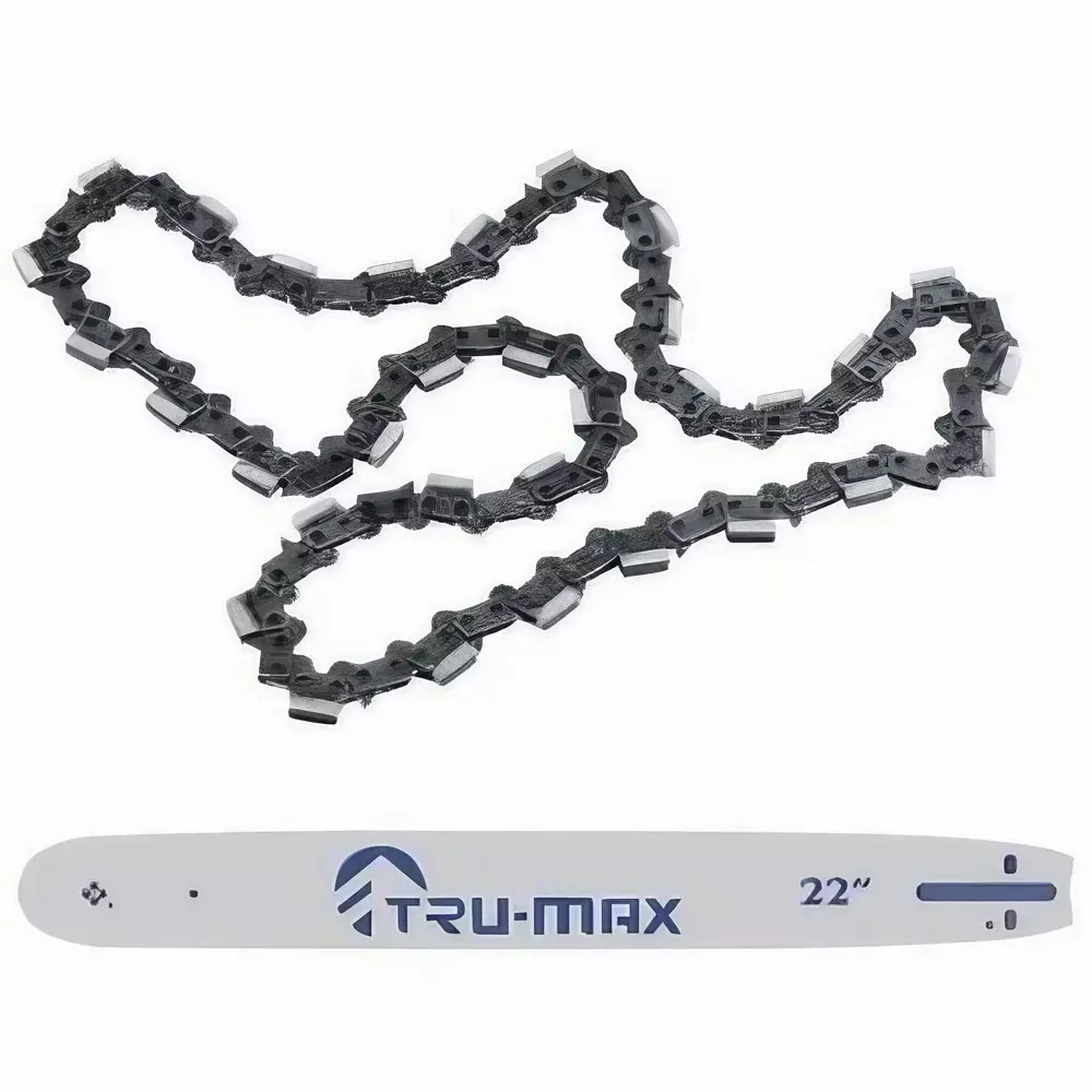 Trumax Chain and Guide Bar Set 22 inch (558.8 mm) Length and Mild Steel Body for Wood Cutting (Set of 2 Pcs)