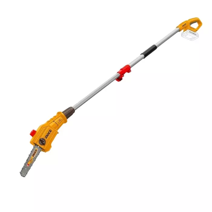 Ingco Cordless Pole Saw 8 Inch (20 cm) Bar Length 11 m/s Chain Speed Brushless Motor, PSLI20281