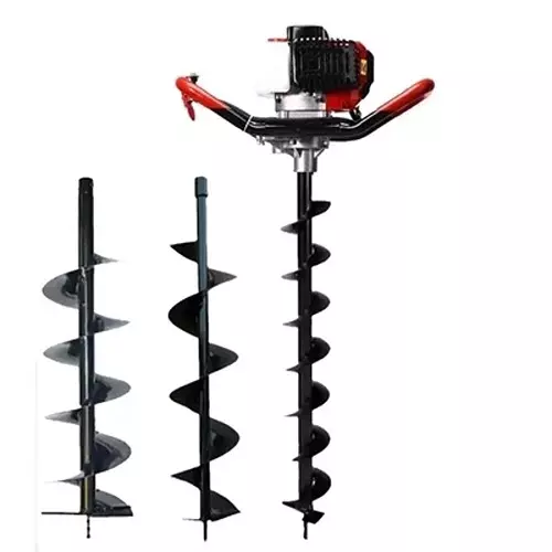Spear Earth Auger Machine With Bit Kit 2.6 HP Power 4, 6 & 8 Inch (101.6, 152.4 & 203 mm) Bit Size 52 cc Displacement 2 Stroke for Farming, Agriculture & Industrial Use
