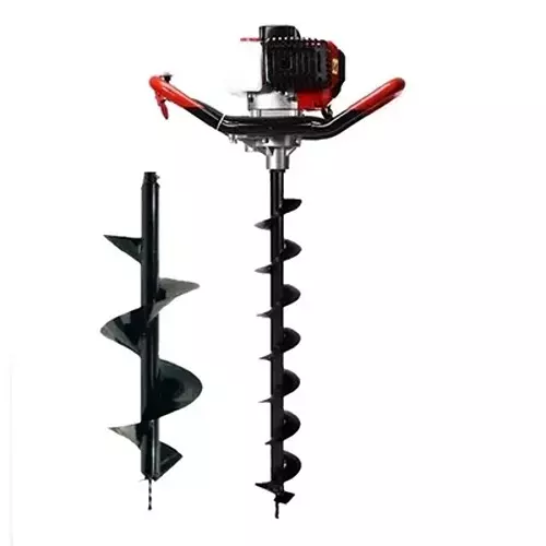 Spear Earth Auger Machine With Bit Kit 2.6 HP Power 4 & 10 Inch (101.6 & 254 mm) Bit Size 52 cc Displacement 2 Stroke for Farming, Agriculture & Industrial Use