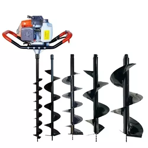 Spear Earth Auger Machine With Bit Kit 3 HP Power 4, 6, 8, 10 & 12 Inch (101.6, 152.4, 203, 254 & 305 mm) Bit Size 63 cc Displacement 2 Stroke for Farming, Agriculture & Industrial Use