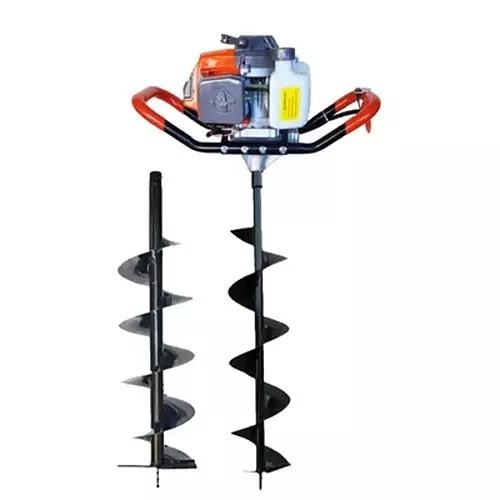 Spear Earth Auger Machine With Bit Kit 3 HP Power 6 & 8 Inch (152.4 & 203 mm) Bit Size 63 cc Displacement 2 Stroke for Farming, Agriculture & Industrial Use