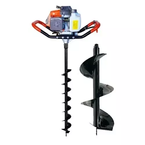 Spear Earth Auger Machine With Bit Kit 3 HP Power 4 & 12 Inch (101.6 & 305 mm) Bit Size 63 cc Displacement 2 Stroke for Farming, Agriculture & Industrial Use