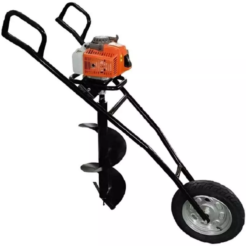 Vinspire Trolly Earth Auger 63 cc 2.2 kW 2 Stroke Single Cylinder Air Cooled Petrol Engine with 30.48 cm (12 inch) Drill Bit, VAPL-TEA63-2S