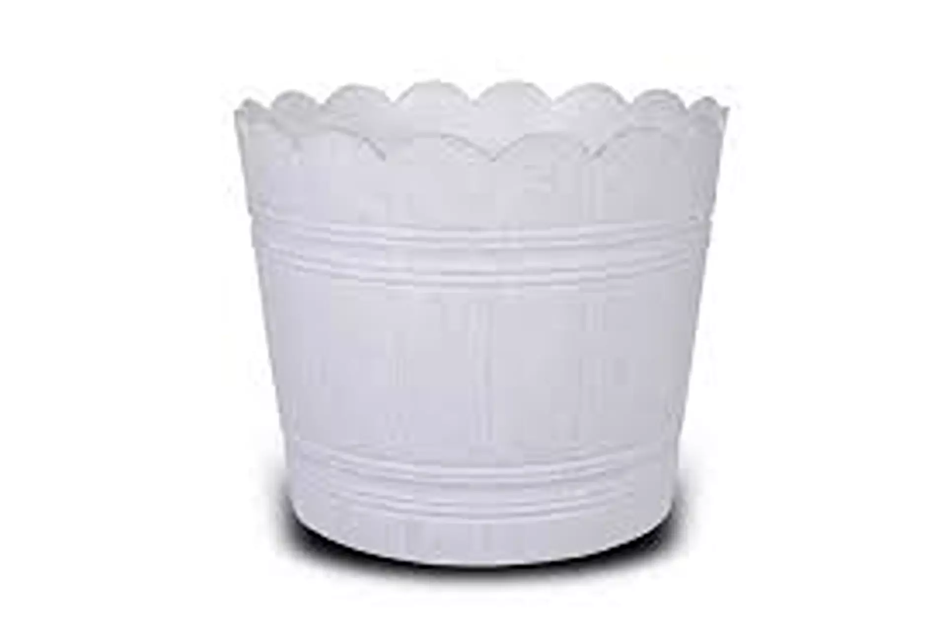 Buy Gamla Loto 12 White Round Plastic Loto Flower Pot 12x12x10 Inch
