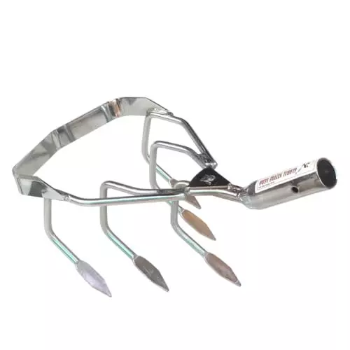 Global Nature Agro 5 Tine Weeder & Soil Cultivator 7.5 Inch (19 cm) Blade Hand Operated for Home, Farming & Gardening