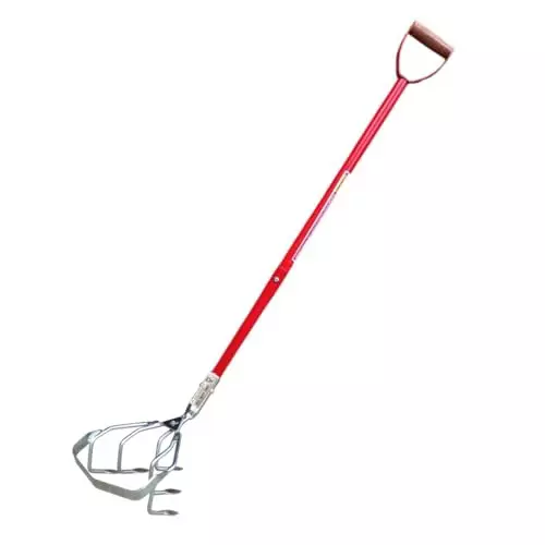 Global Nature Agro 5 Tine Weeder & Soil Cultivator With Handle Kit 7.5 Inch (19 cm) Blade Size 4.25 ft (130 cm Handle) Size for Gardening