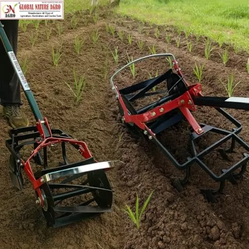 Global Nature Agro 5 Tine Roller Weeder 10 Inch (25.4 cm) Blade Size Hand Operated Ergonomic Grip for Home, Farming & Gardening