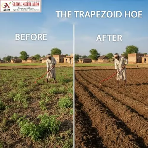 Global Nature Agro Push-Pull Hoe Oscillating Garden & Farm Weeder Without Handle 6.5 Inch (17 cm) Blade Size Hand Operated for Home, Farming & Gardening