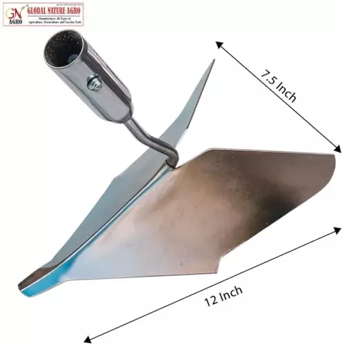 Global Nature Agro Adjustable Furrower Plough Hand Ridger Silver for Home, Farming & Gardening