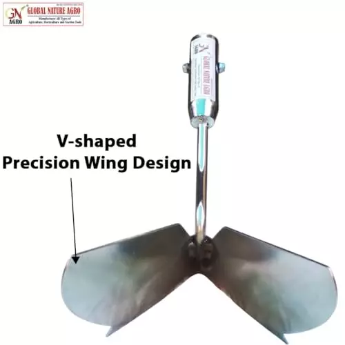 Global Nature Agro Adjustable Furrower Plough Hand Ridger Silver for Home, Farming & Gardening