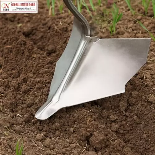Global Nature Agro Adjustable Furrower Plough Hand Ridger Silver for Home, Farming & Gardening
