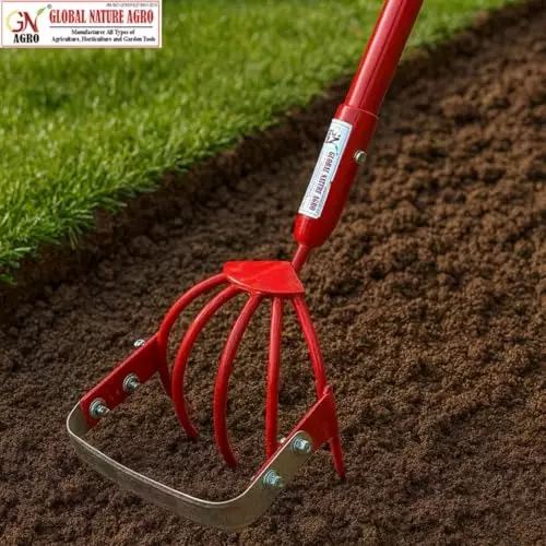Global Nature Agro 5 Finger Hand Weeder Cultivator 6 Inch (15.24 cm) Blade Size Hand Operated Ergonomic Grip for Home, Farming & Gardening