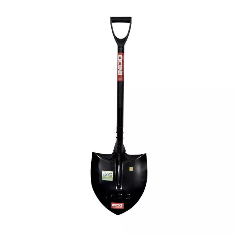 INDO Round Nose Shovel Carbon Steel Durable & Lightweight with PVC Handle, PRD4
