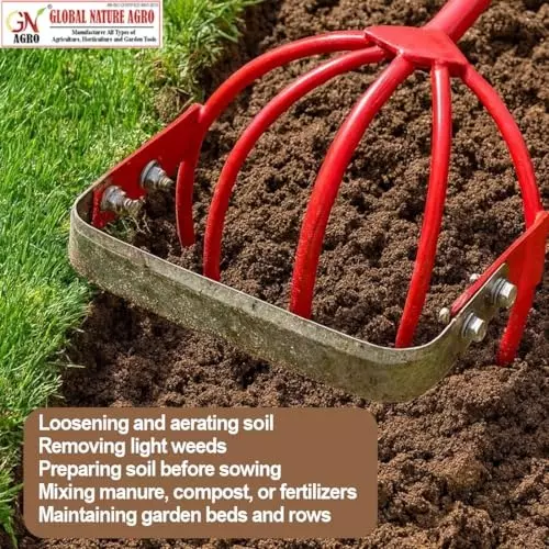 Global Nature Agro 5 Finger Garden Weeder With Handle Kit Rubber Grip for Home, Farming & Gardening