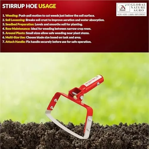 Global Nature Agro Heavy Duty Weeder 10 Inch (25.4 cm) Blade Size Hand Operated Ergonomic Grip for Home, Farming & Gardening