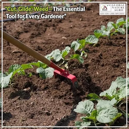 Global Nature Agro Heavy Duty Weeder 7.5 Inch (19 cm) Blade Size Hand Operated Ergonomic Grip for Home, Farming & Gardening
