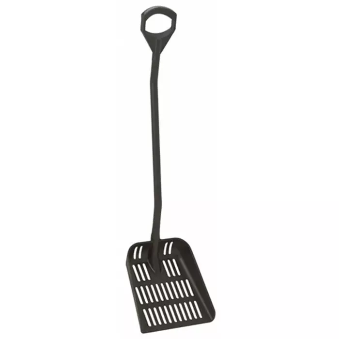 VIKAN Ergonomic Shovel Black with Drain Holes 380x340x90 mm, 56049