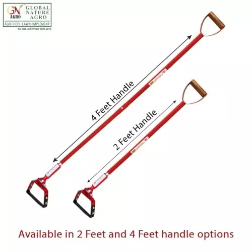 Global Nature Agro Heavy Duty Weeder With Handle Kit 7.5 Inch (19 cm) Blade Size Hand Operated 4 ft (121 cm Handle) Ergonomic Grip for Home, Farming & Gardening