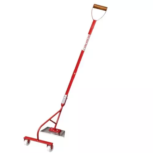 Global Nature Agro Push Weeder With Dual Wheels & Handle Kit 9 Inch (23 cm) Blade Size Hand Operated 4 ft (121 cm Handle) Rubber Grip for Home, Farming & Gardening