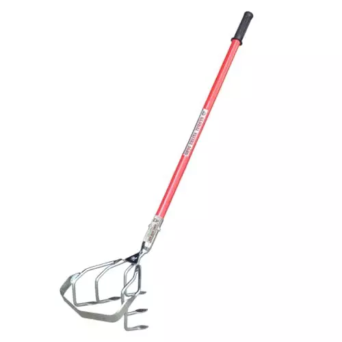 Global Nature Agro 5 Tine Weeder & Soil Cultivator With Handle Kit 7.5 Inch (19 cm) Blade Size 2 ft (61 cm Handle) Size for Gardening