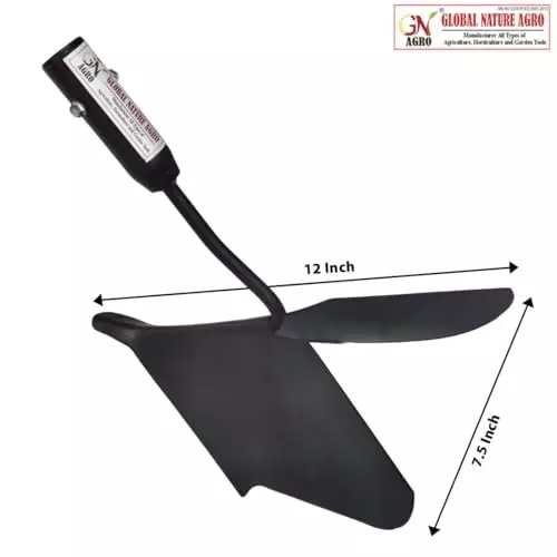 Global Nature Agro Adjustable Furrower Plough Hand Ridger Black for Home, Farming & Gardening