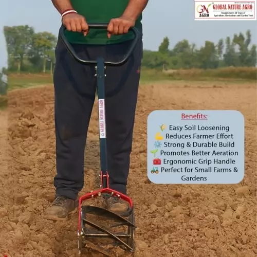 Global Nature Agro Hand Weeder Cultivator Ergonomic Grip for Home, Farming & Gardening