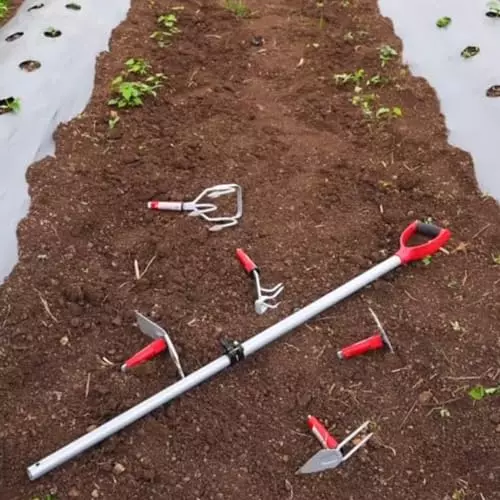 yuvcon-5-piece-gardening-hoe-set-with-extendable-telescopic-handle-and-iron-metal-attachments-tool-kit