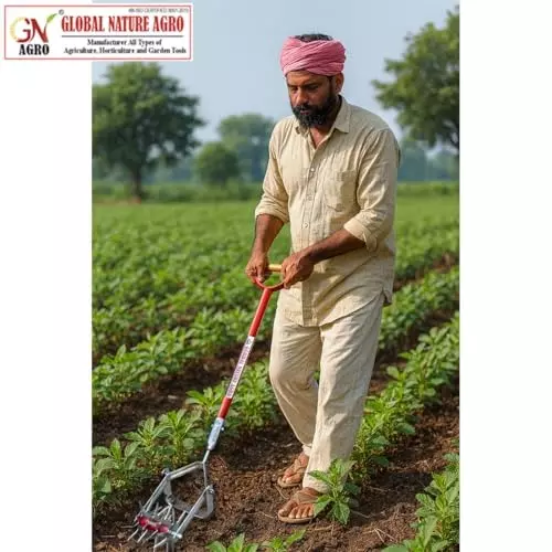 Global Nature Agro Soil Crumbler Hand Cultivator Without Handle 6 Inch (15.24 cm) Blade Size Hand Operated for Home, Farming & Gardening