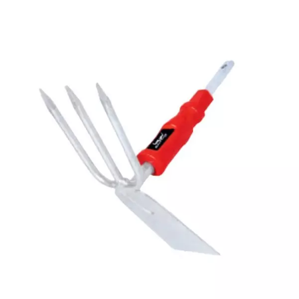 Balwaan Three-Tine Cultivator and Hoe 76 mm (3 inch) for Loosining of Hard & Compacted Soil, GT-IC3