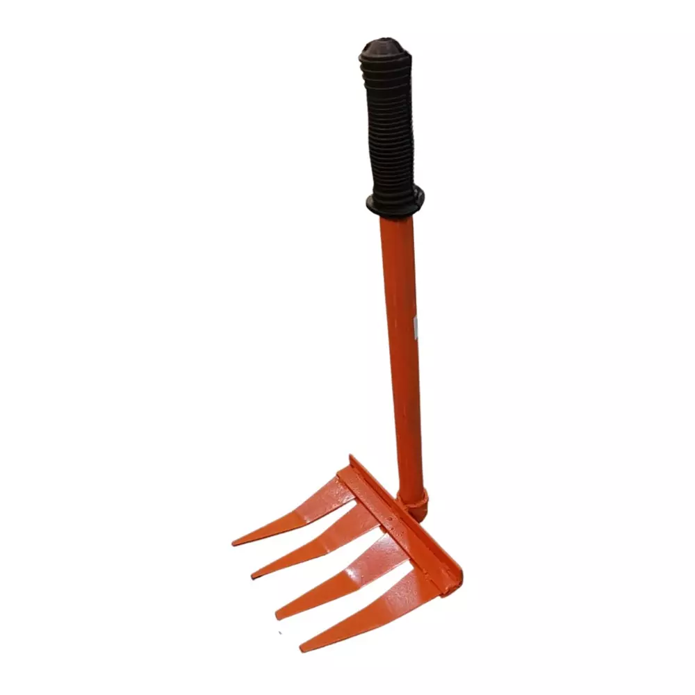 Yuvcon Garden Rake Cultivator Manual Gardening Tool 4 Prong for Soil Cultivation and Weeding