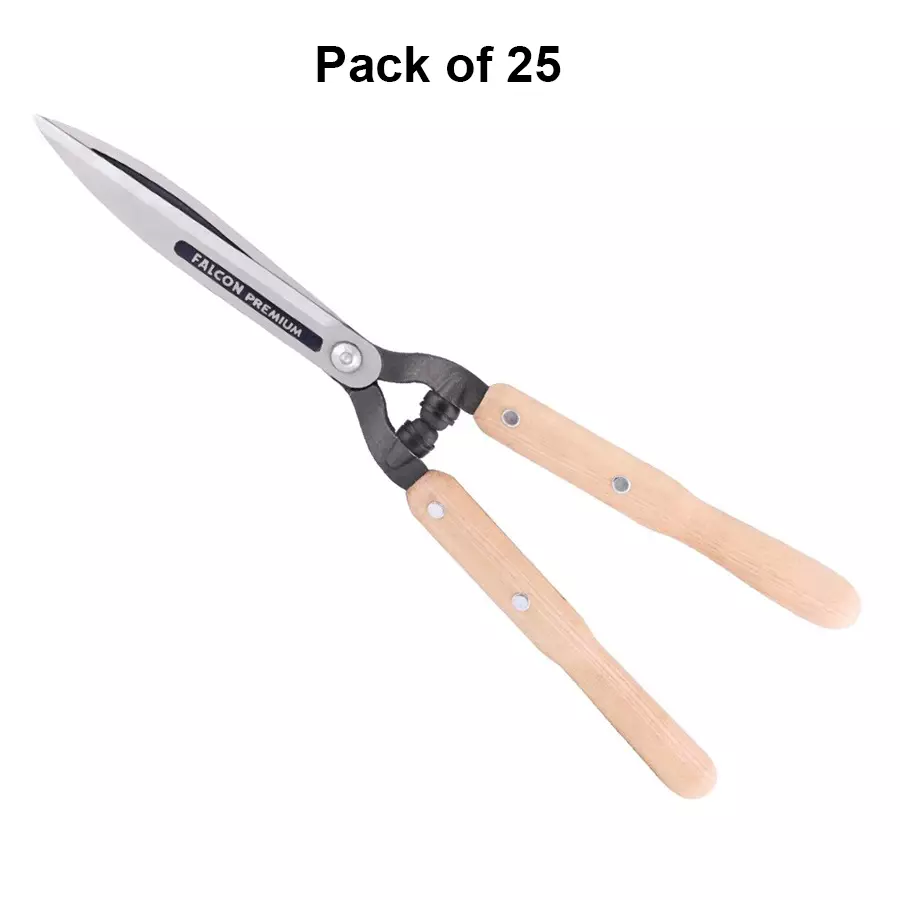Falcon Premium Hedge Shear Blade With Wooden Handle Hardened Steel 228.6 mm Multicolor for Agriculture & Garden Use, Forgcut-12 (Pack of 25 Pcs)