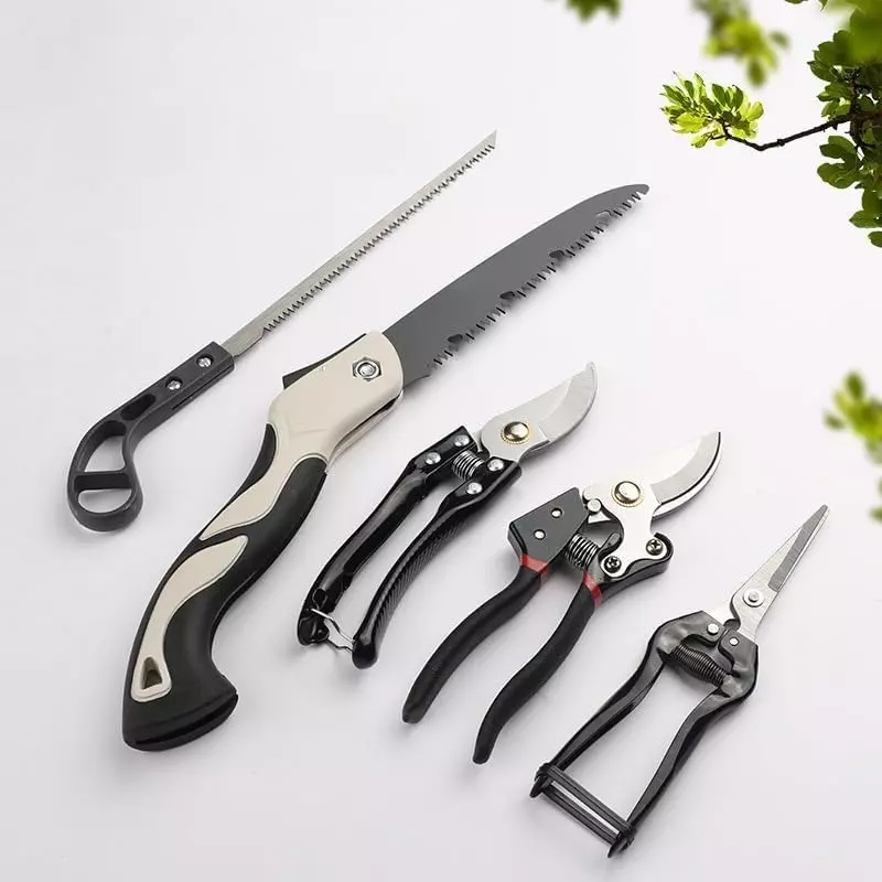 generic-plant-cutter-garden-scissors-heavy-duty-powder-coated-ergonomic-grip-black-set-of-5-pcs