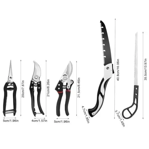 generic-plant-cutter-garden-scissors-heavy-duty-powder-coated-ergonomic-grip-black-set-of-5-pcs