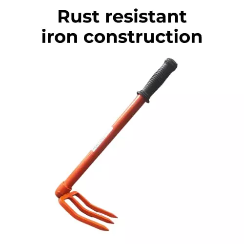 yuvcon-gardening-rake-orange-garden-tool-3-prong-for-soil-loosening-and-weeding-use