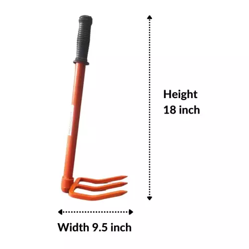 yuvcon-gardening-rake-orange-garden-tool-3-prong-for-soil-loosening-and-weeding-use