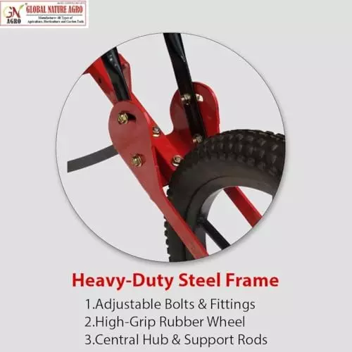 global-nature-agro-push-single-wheel-hoe-with-ridger-blade-size-blade-size-hand-operated-ergonomic-grip-for-home-farming-gardening