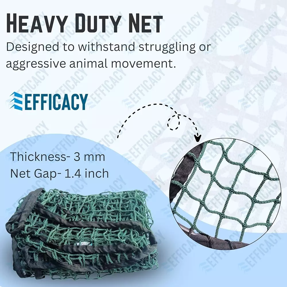 EFFICACY Animal Catcher Net Nylon Mesh Stainless Steel Frame 122 cm Round Black