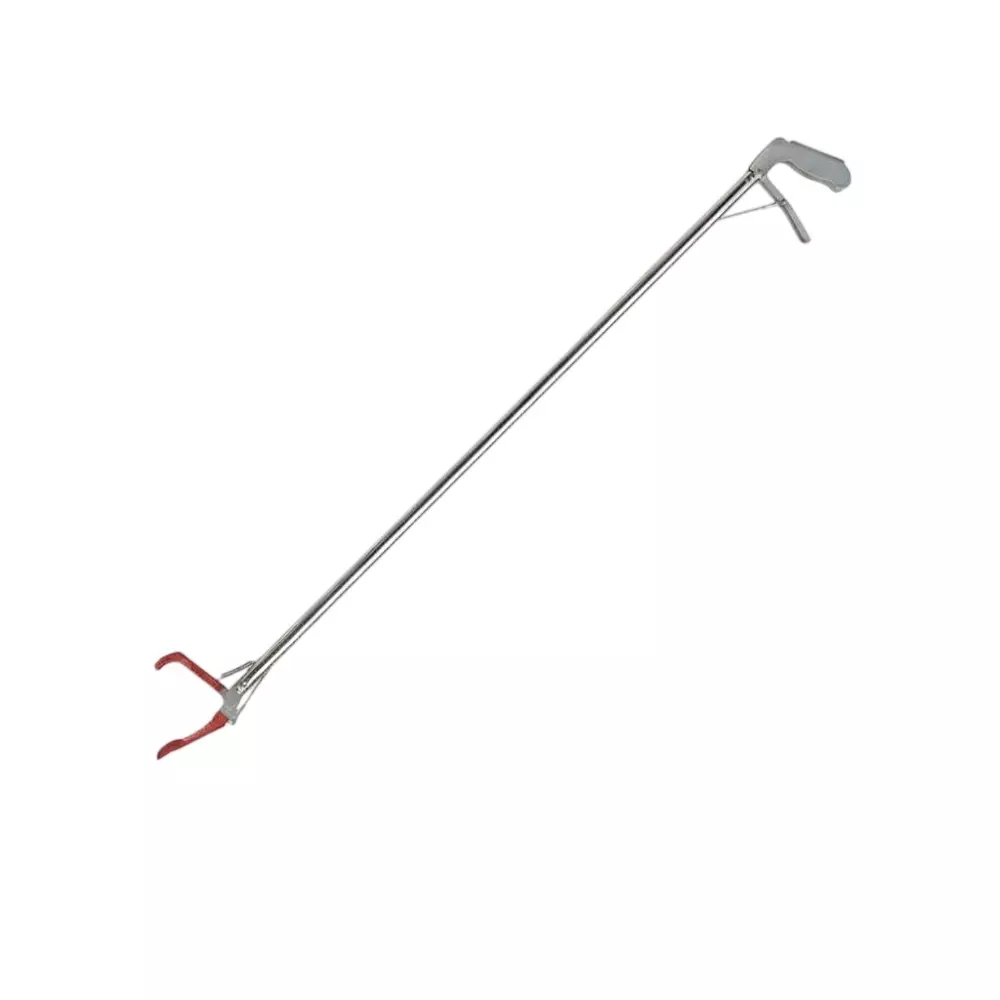 EFFICACY Snake Catcher Tool Stainless Steel 1 m Easy to Squeeze, Non-Slip Grip Silver