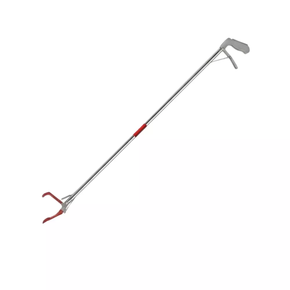 EFFICACY Snake Catcher Tool Stainless Steel 1.5 m Easy to Squeeze, Non-Slip Grip Silver