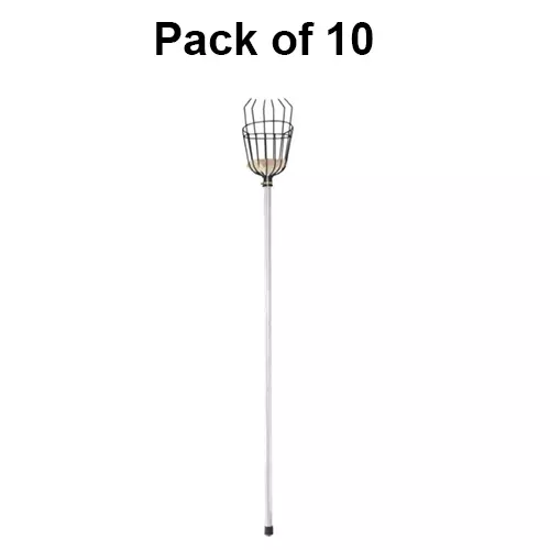 Falcon Small Fruit Gatherer with Extension Pipe Black & White Manual Aluminium for Collecting Fruit From Tree, FFG-231 (Pack of 10 Pcs)