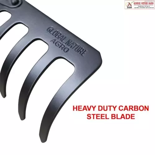 global-nature-agro-12-tine-heavy-duty-garden-rake-12-inch-3048-cm-blade-size-metal-hand-operated-ergonomic-grip-for-home-farming-gardening