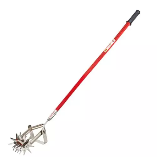 Global Nature Agro Soil Crumbler Hand Cultivator With Handle Kit 6 Inch (15.24 cm) Blade Size Hand Operated 2 ft (61 cm Handle) Rubber Grip for Home, Farming & Gardening
