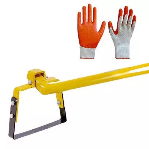 Gurudatta Manual Weeder with 1371.6 mm (4.5 ft) Handle and 165.1 mm (6.5 Inch) Spring Steel Blade with Gloves